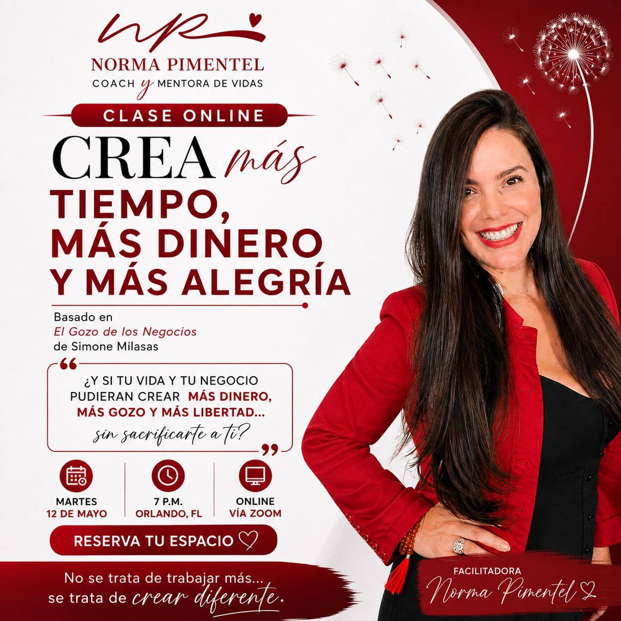 Crea más Tiempo, Más Dinero y Más Alegría (Clase Online)